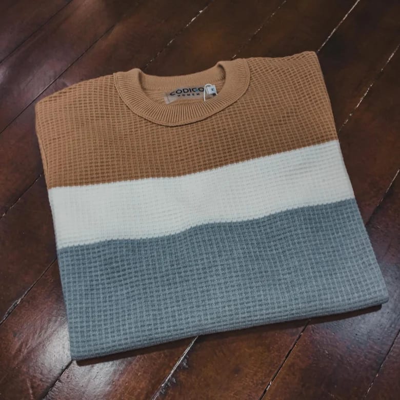 Malha masculina tricolor da Código Homem